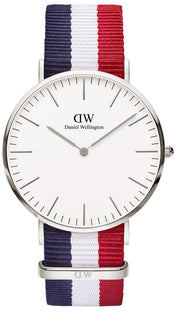  Shop Authentic Daniel Wellington Classic Cambridge White Dial Two Tone Nylon Strap Watch For Men - DW00100017 - Luxxuri