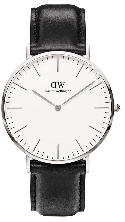  Shop Authentic Daniel Wellington Classic Sheffield White Dial Black Leather Strap Watch For Men - DW00100020 - Luxxuri
