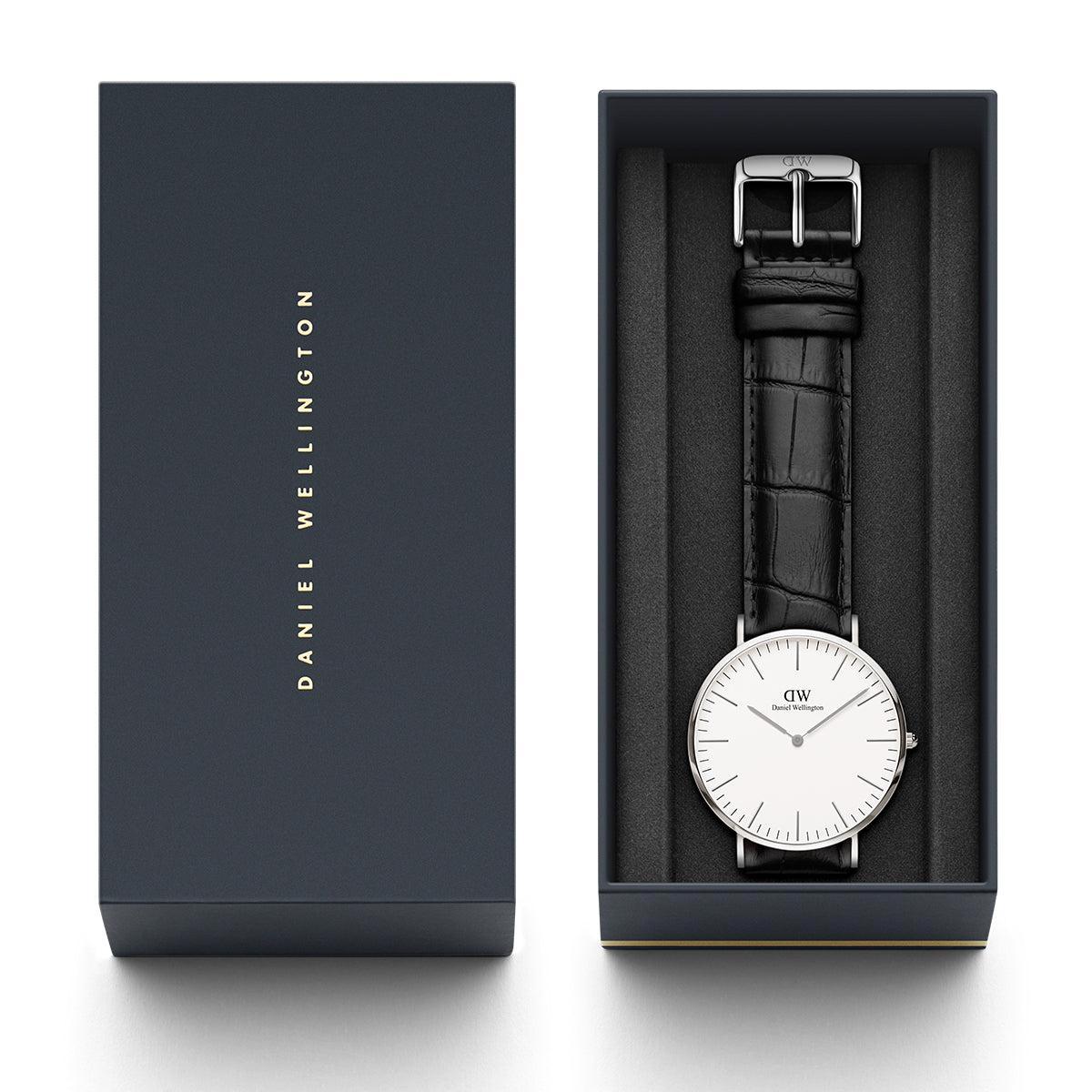  Shop Authentic Daniel Wellington Classic Reading White Dial Black Leather Strap Watch For Men - DW00100028 - Luxxuri