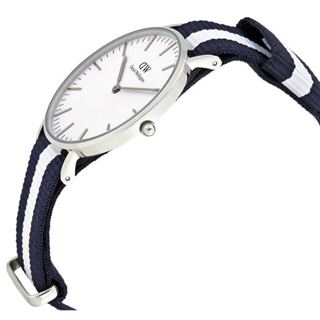 Daniel Wellington Classic Glasgow White Dial Two Tone NATO Strap Unisex Watch - DW00100047