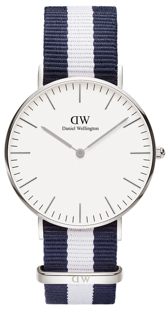 Daniel Wellington Classic Glasgow White Dial Two Tone NATO Strap Unisex Watch - DW00100047