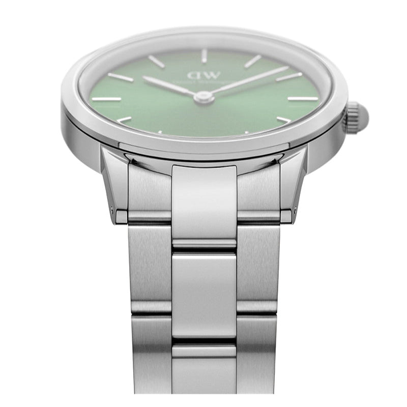 Daniel Wellington Iconic Link Emerald Green Dial Silver Steel Strap Watch For Men - DW00100427