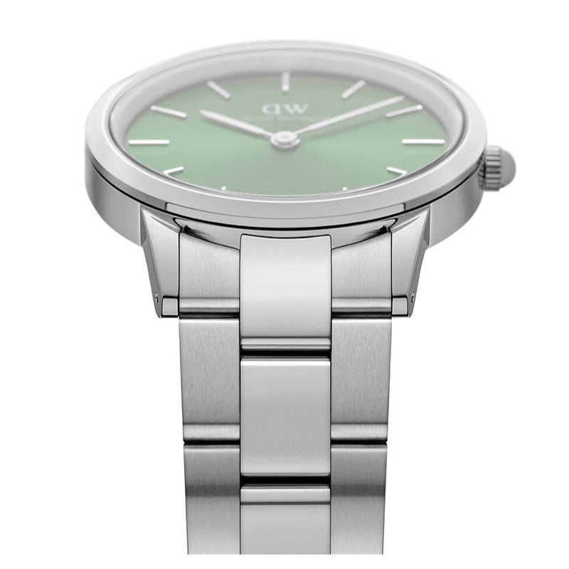 Daniel Wellington Iconic Link Emerald Green Dial Silver Steel Strap Watch For Men - DW00100427
