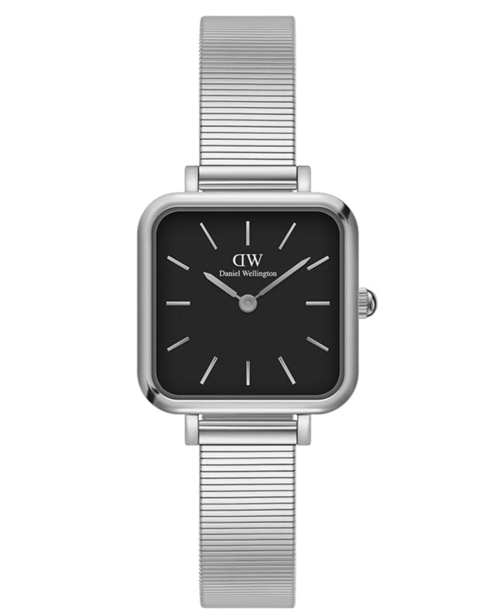  Shop Authentic Daniel Wellington Quadro Studio Black Dial Silver Mesh Strap Watch For Women - DW00100522 - Luxxuri