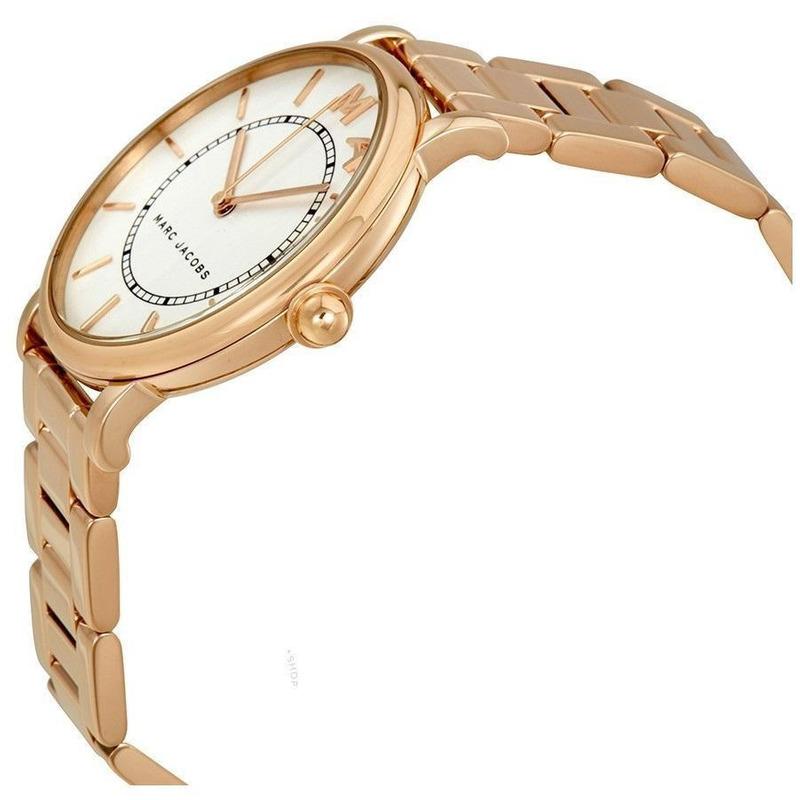 Marc Jacobs Roxy White Dial Rose Gold Steel Strap Watch for Women - MJ3523