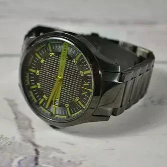 Armani Exchange Hampton Black Dial Black Steel Strap Watch For Men - AX2407