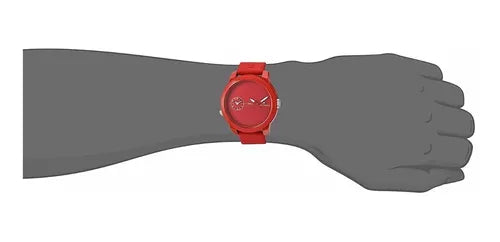 Tommy Hilfiger Denim Quartz Red Dial Red Rubber Strap Watch for Men - 1791323