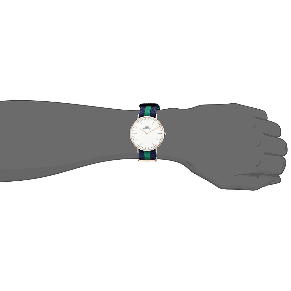Daniel Wellington Classic Warwick White Dial Two Tone Nylon Strap Watch for Men - DW00100005