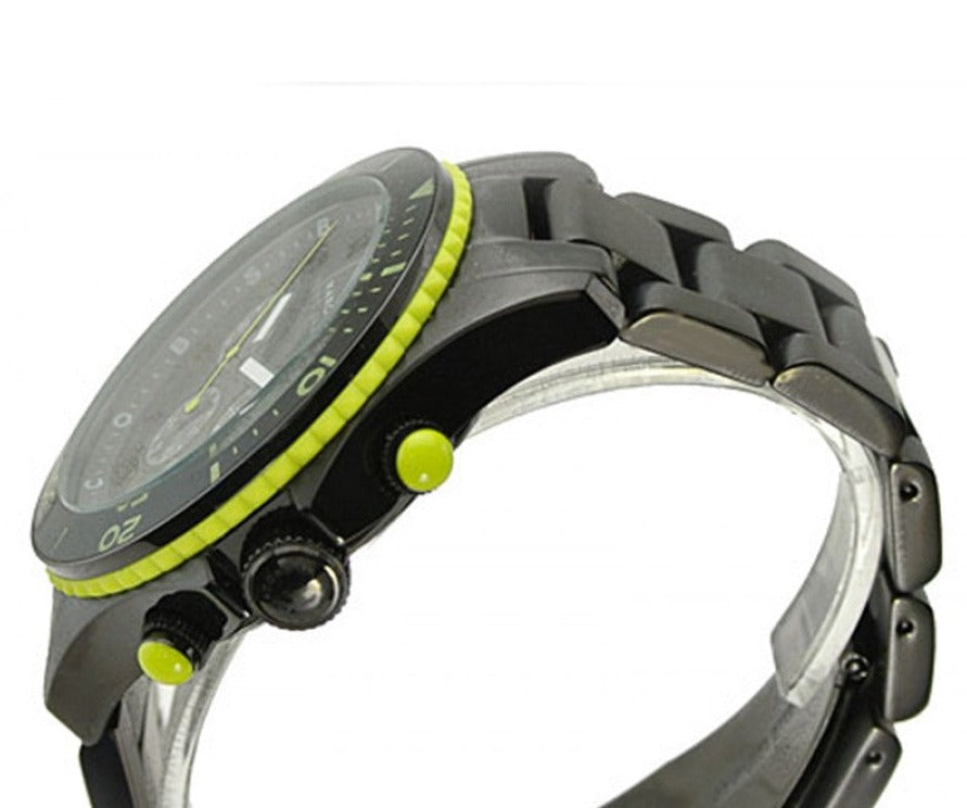 Marc Jacobs Rock Chronograph Black Dial Black Steel Strap Watch for Men - MBM5026