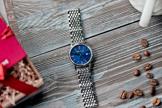 Maurice Lacroix Eliros Sunbrushed Blue Dial Silver Steel Strap Watch for Women - EL1094-SS002-130-1