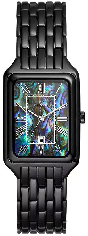 Fossil Raquel Three Hand Date Black Dial Black Steel Strap Watch For Women - ES5340