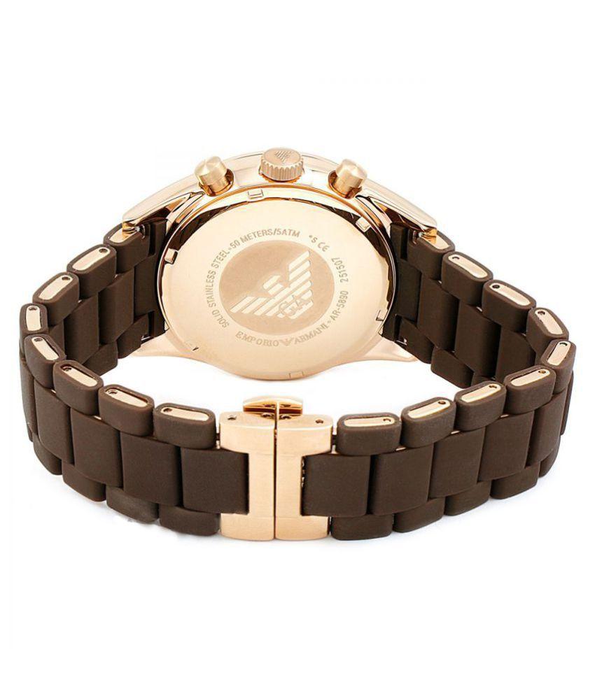 Emporio Armani Sport Chronograph Brown Dial Brown Steel Watch For Men - AR5890