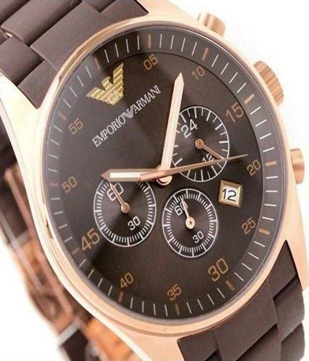 Emporio Armani Sport Chronograph Brown Dial Brown Steel Watch For Men - AR5890