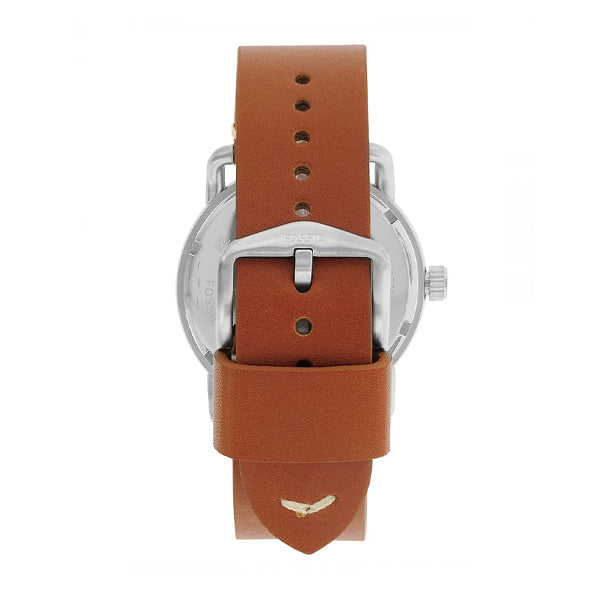 Fossil Commuter Blue Dial Blue Leather Strap Watch for Men - FS5325
