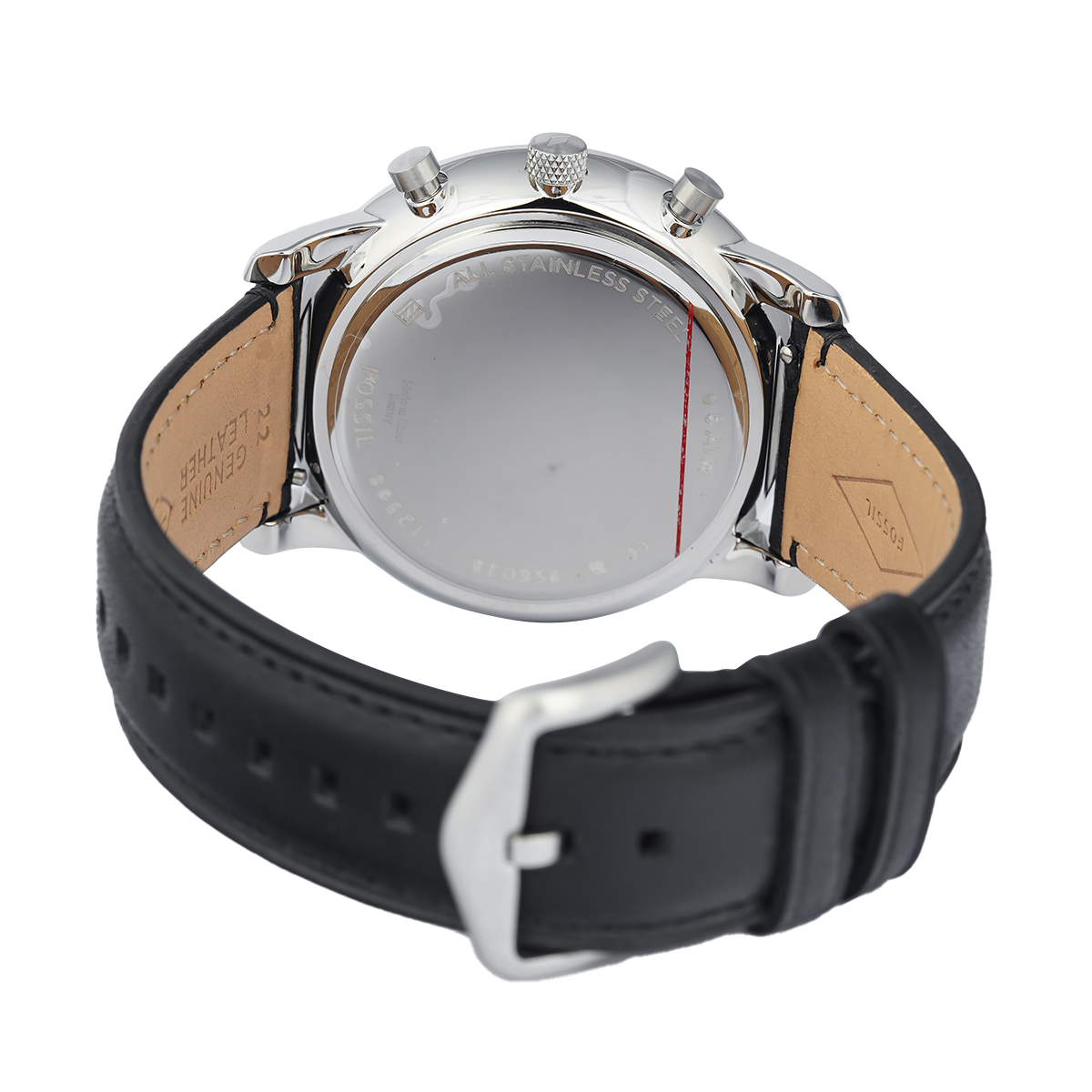 Fossil Neutra Chronograph White Dial Black Leather Strap Watch for Men - FS6023