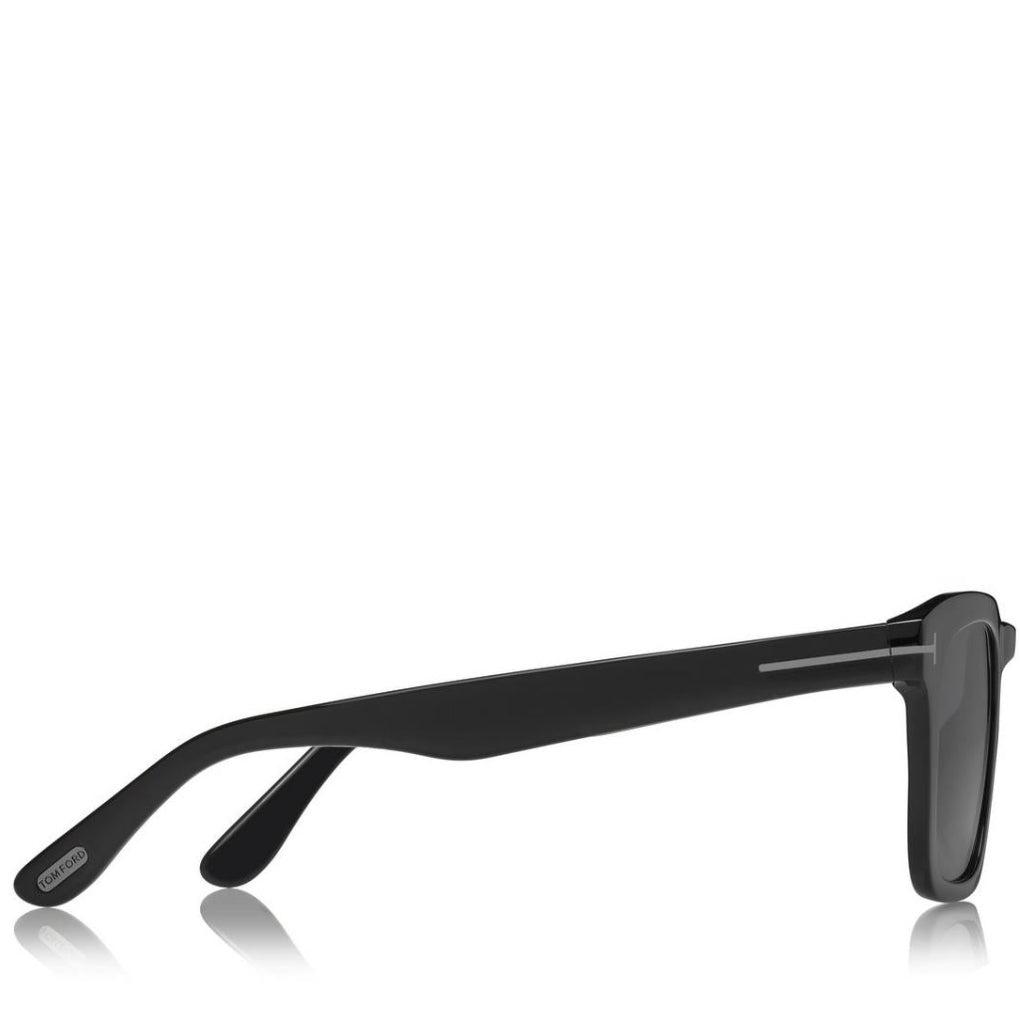 Tom Ford Women  Square Frame Shiny Matte Black Sunglasses