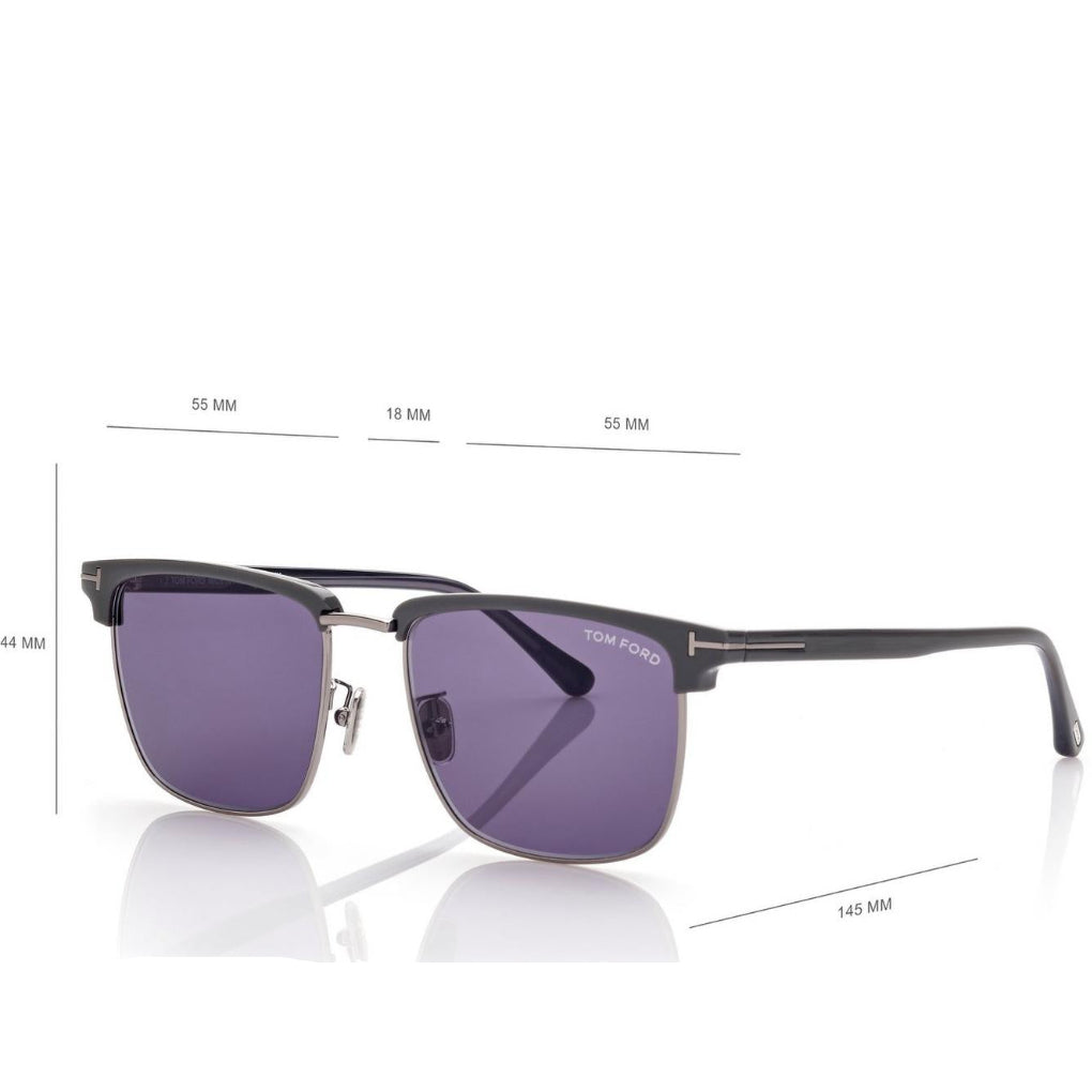 Tom Ford Women Rimless Frame Shiny Mastic Black Sunglasse