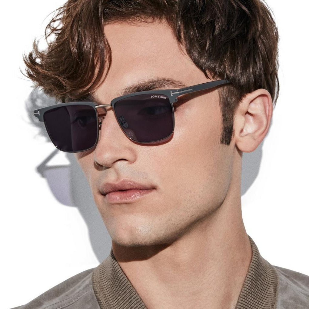 Tom Ford Women Rimless Frame Shiny Mastic Black Sunglasse