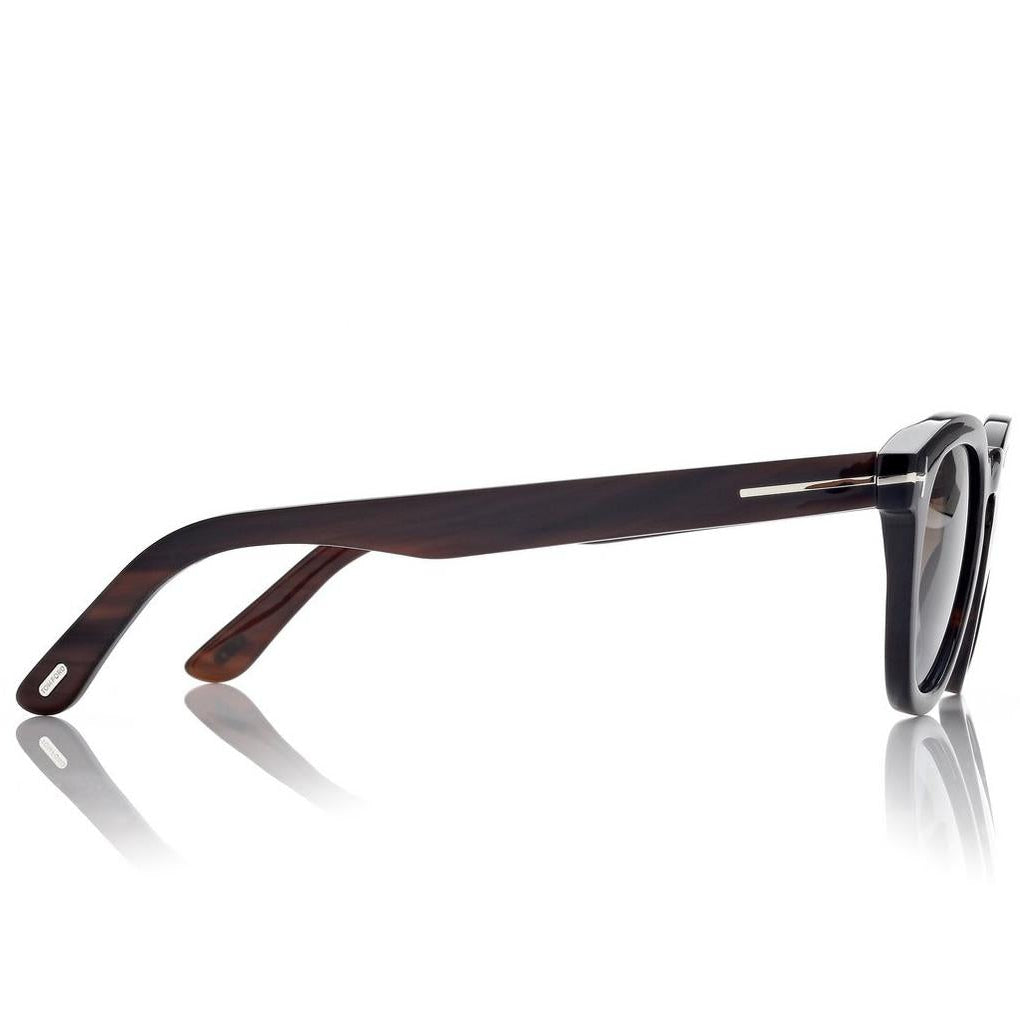 Tom Ford Women Round Sqaure Frame Brown Horn Sunglasses