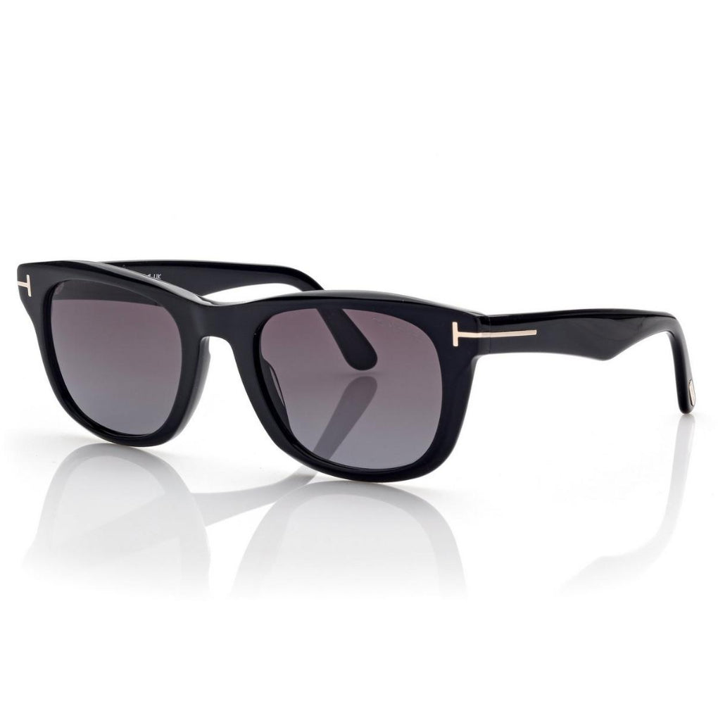 Tom Ford Women Round Sqaure Frame Shiny Dusty Black Sunglasses