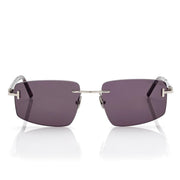 Tom Ford Men Rimless Frame Shiny Palladium Sunglasses