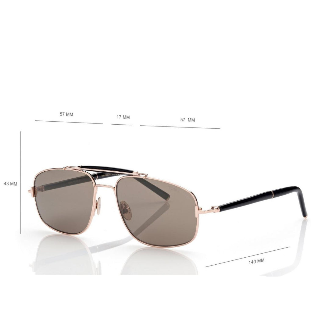 Tom Ford Women Titanium Horn Navigator Rose Gold Sunglasses
