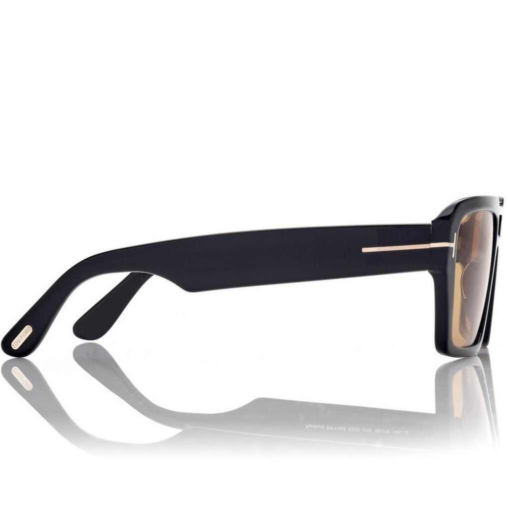 Tom Ford Men Sqaure Frame Soft Black Acetate Redford Sunglasses