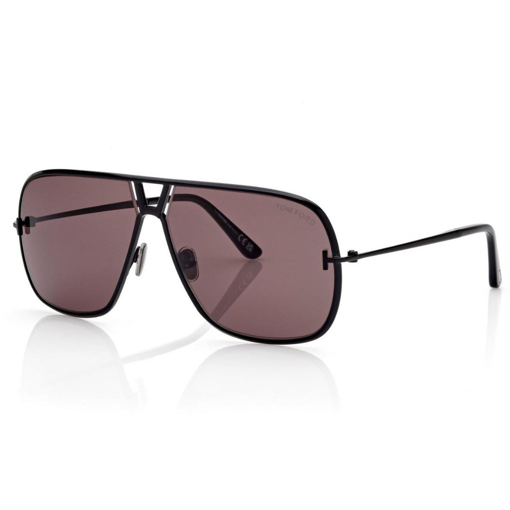 Tom Ford Men Pilot Frame Shiny Ink Black Stavross Sunglasses