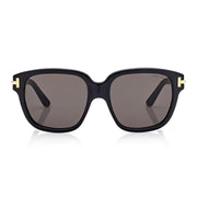 Tom Ford Women Square Frame Pitch Black Sunglasses
