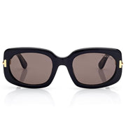 Tom Ford Women Rectangular Frame Shiny Dusty Black Sunglasses
