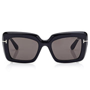 Tom Ford Women Cat Eye Frame Lava Black Sunglasses
