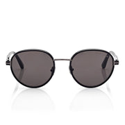 Tom Ford Men Round Frame Shiny Smoky Black Sunglasses