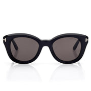 Tom Ford Women Cat Eye Frame Pitch Black Sunglasses