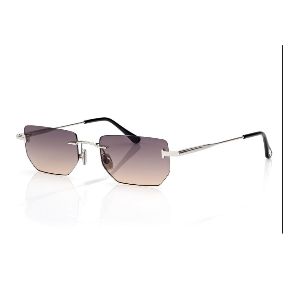 Tom Ford Women Rimless Frame Silver Sunglasses