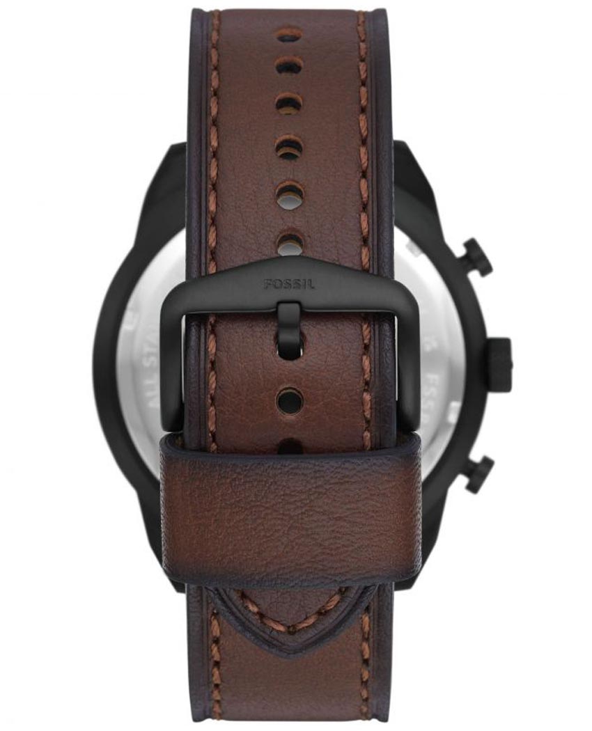 Fossil Bronson Chronograph Brown Dial Brown Leather Strap Watch for Men - FS5875
