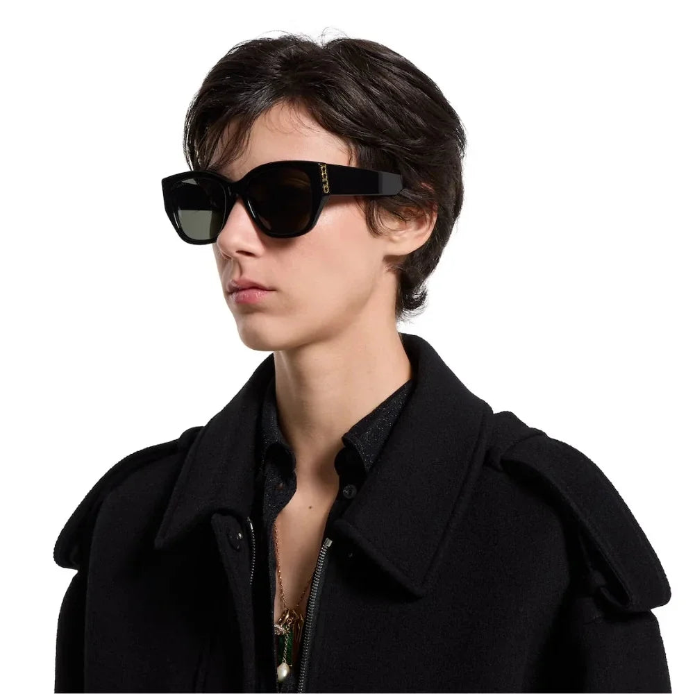 Gucci Women Round Black Sunglasses