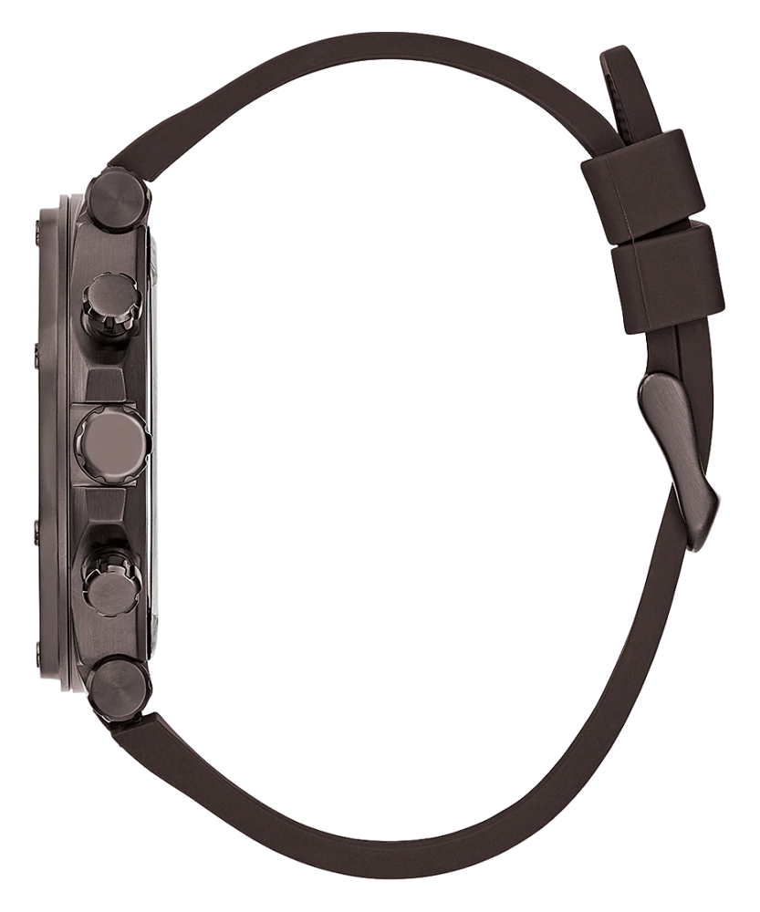 Guess Edge Chronograph Brown Dial Brown Leather Strap Watch For Men - GW0492G2