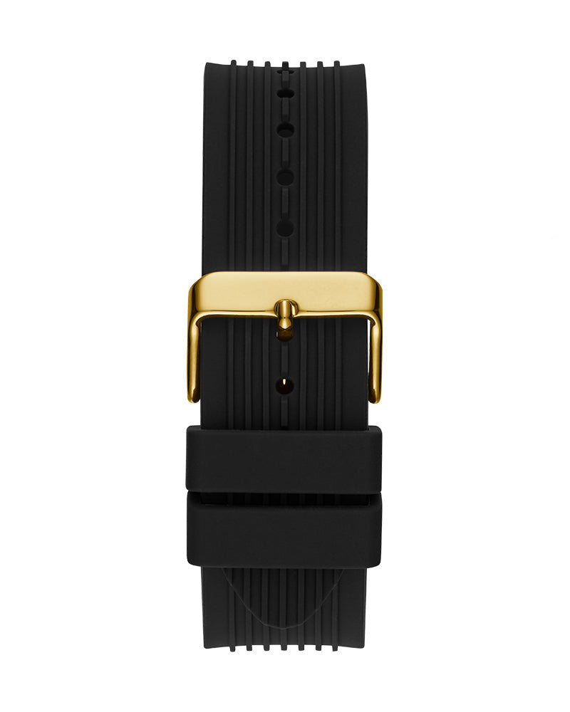 Guess Poseidon Chronograph Black Dial Black Rubber Strap Watch for Men - GW0057G1