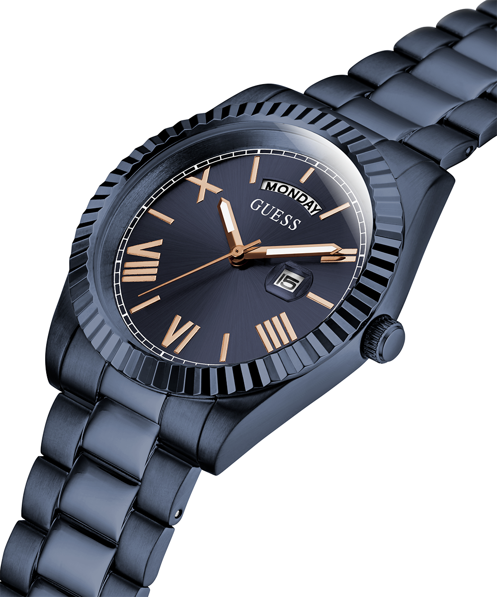 Guess Connoisseur Quartz Blue Dial Blue Steel Strap Watch For Men - GW0265G9