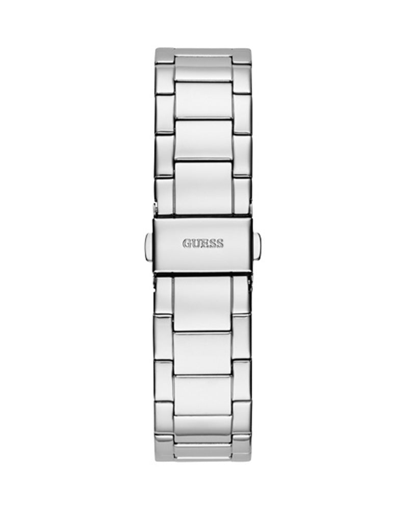 Guess Moonlight Multi Function Diamonds Silver Dial Silver Steel Strap Watch for Women - GW0320L1