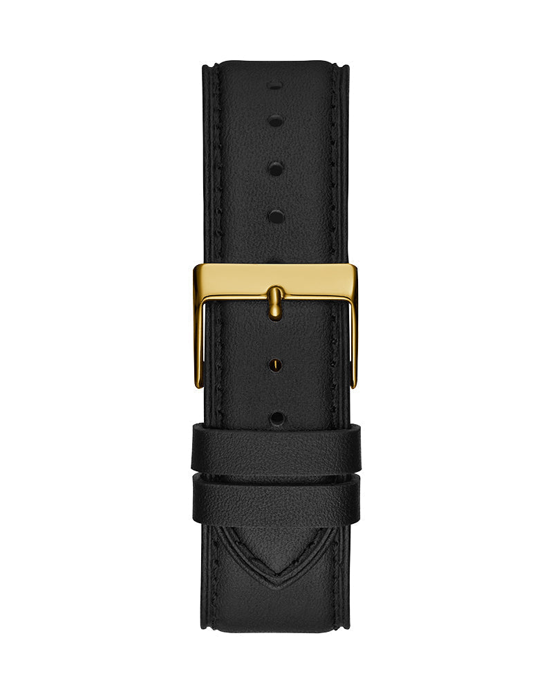 Guess Tailor Gold Dial Black Leather Strap Watch for Men - GW0389G2