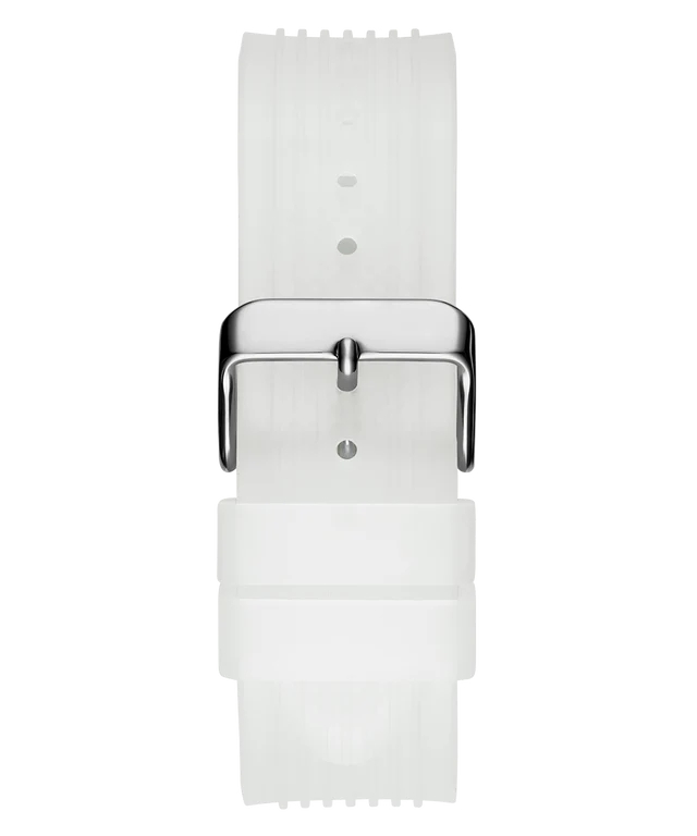 Guess Poseidon Chronograph Rainbow Dial White Silicone Strap Watch For Men - GW0425G4