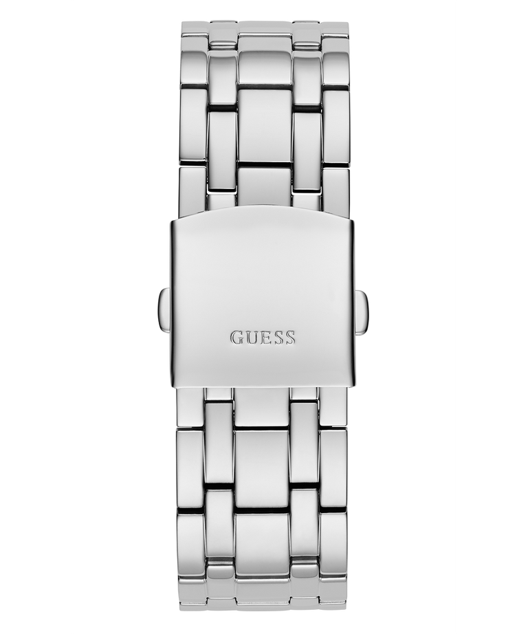 Guess Multi Function Diamonds Silver Dial Silver Steel Strap Watch For Men - GW0455G1