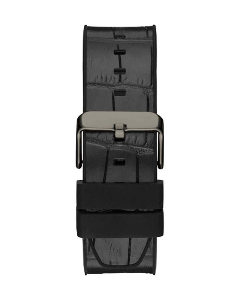 Guess Edge Chronograph Black Dial Black Leather Strap Watch For Men - GW0492G1
