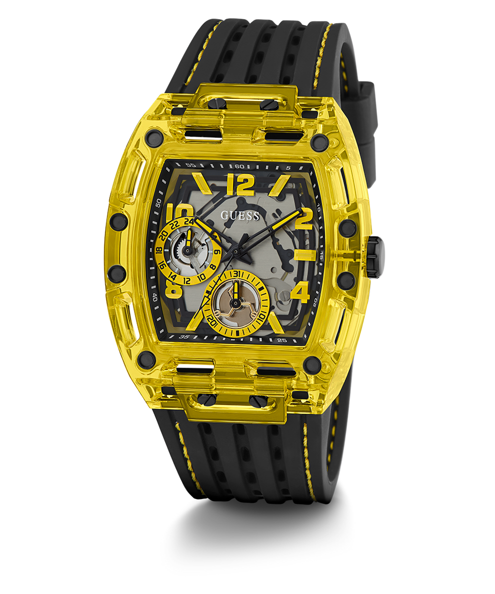 Guess Phoenix Chronograph Black Dial Black Rubber Strap Watch for Men - GW0499G2