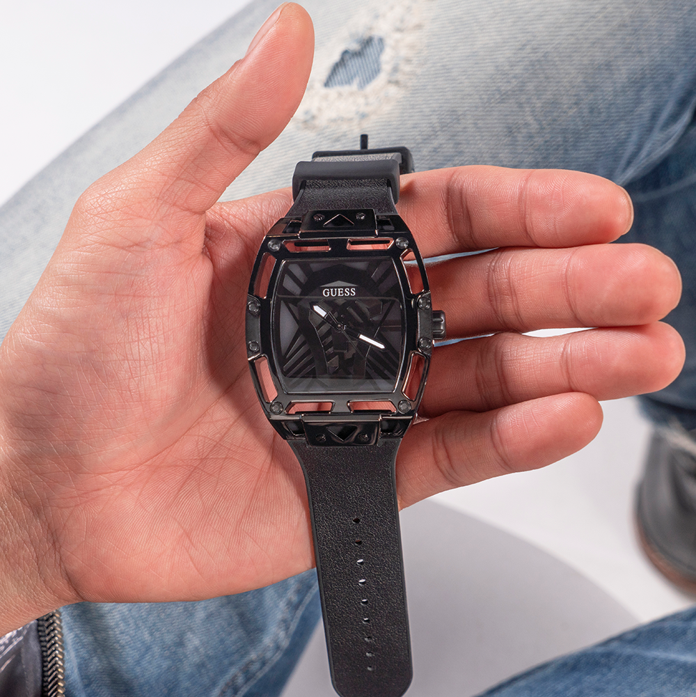 Guess Legend Black Dial Black Silicone Strap Watch For Men - GW0500G2