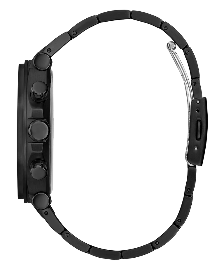 Guess Edge Chronograph Black Dial Black Steel Strap Watch For Men - GW0539G3