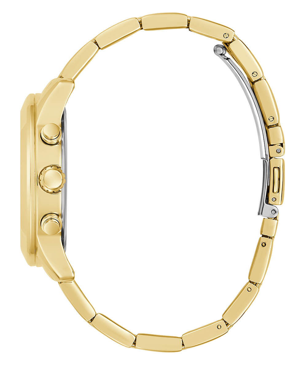 Guess Multi-function Diamonds White Dial Gold Steel Strap Watch for Women - W0559L2