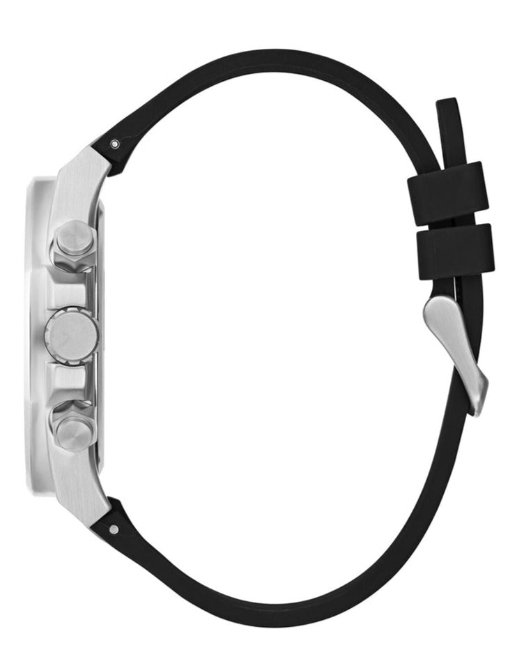 Guess Empire Chronograph Black Dial Black Silicon Strap Watch For Men - GW0583G1