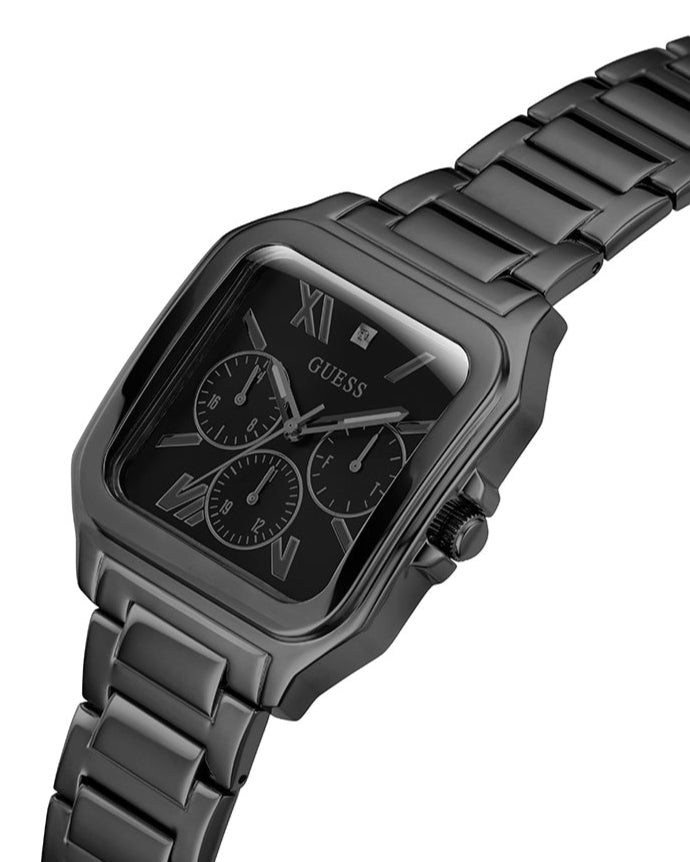 Guess Integrity Analog Black Dial Black Steel Strap Watch for Men - GW0631G2